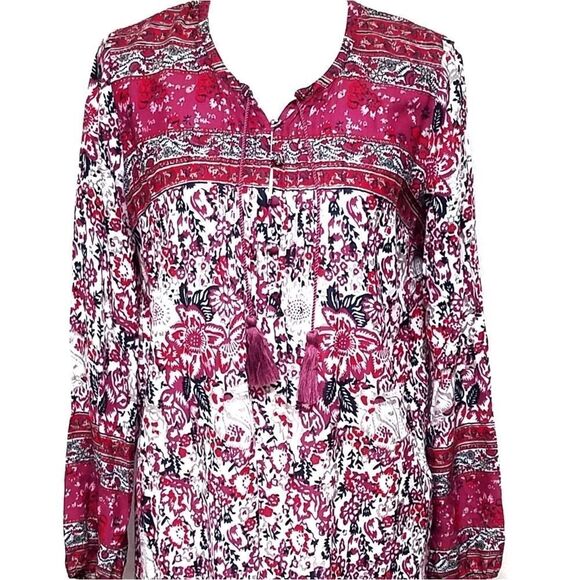 LUCKY Brand Pleated Natural Multi Shift Dress - Picture 3 of 8